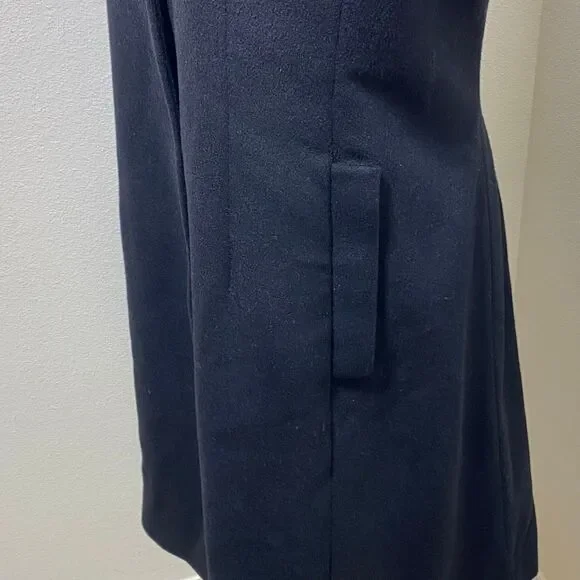 Anne Klein Women's 100% Wool Black Long Coat Size 8 Button Down - Picture 7 of 11